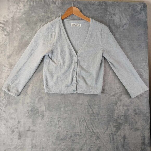 Abercrombie & Fitch S womans grey cardigan A&F Soft collection capsule preppy - Picture 1 of 9